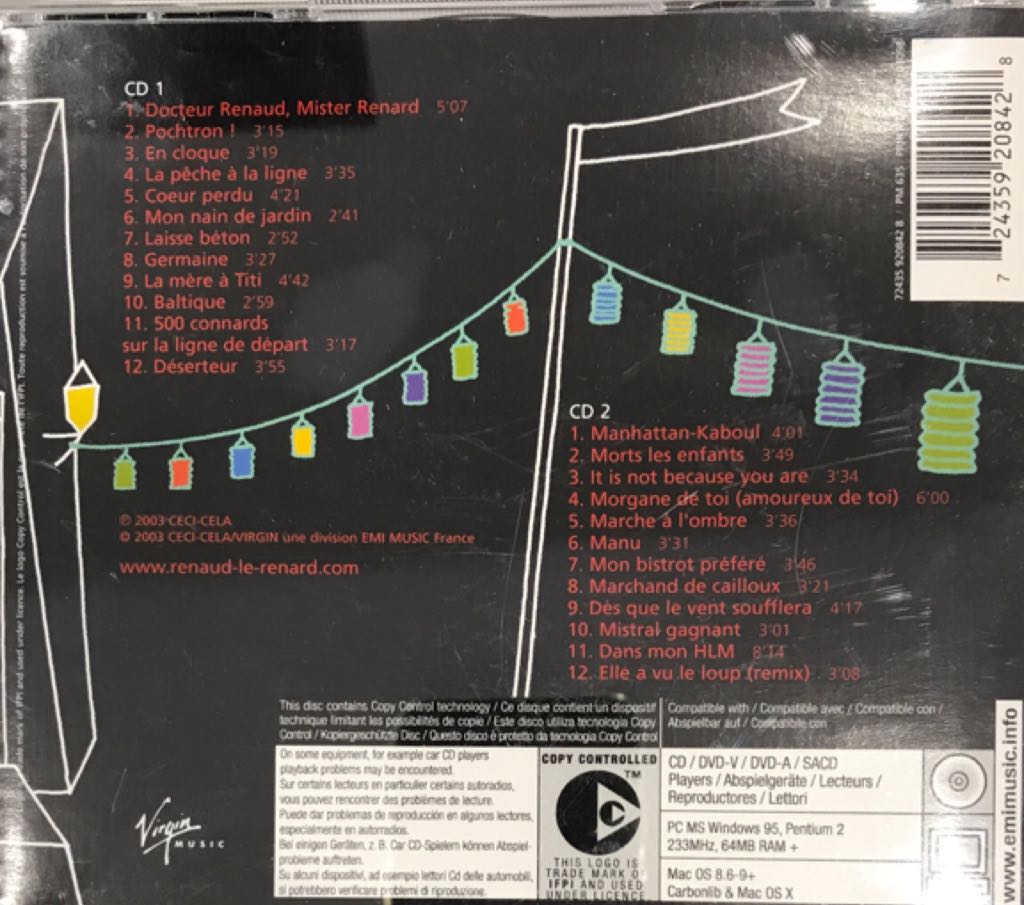 Tournee D’enfer - Renaud music collectible [Barcode 724359208428] - Main Image 2