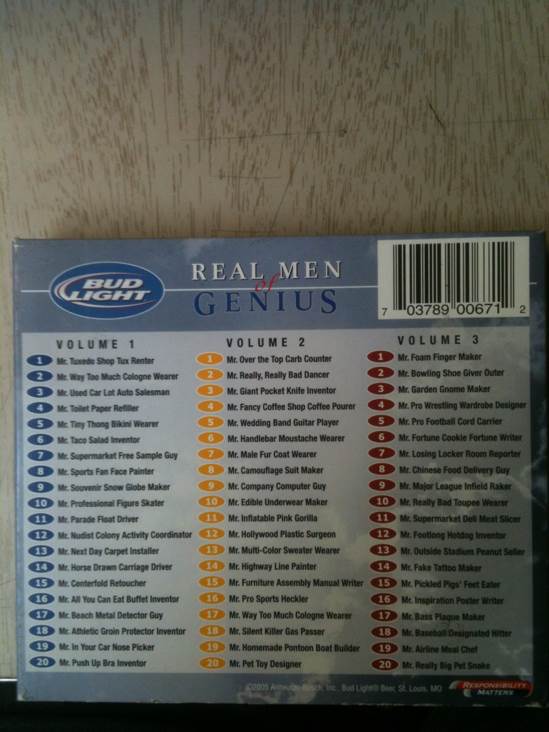 Real Men Of Genuis Vols 1,2 & 3 - Various Artists (CD) music collectible [Barcode 703789006712] - Main Image 2