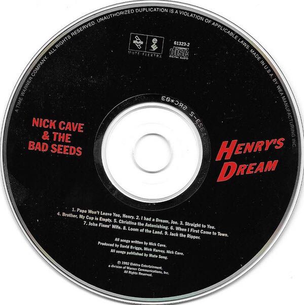 Henry’s Dream - Cave, Nick & The Bad Seeds (CD - 42) music collectible - Main Image 4