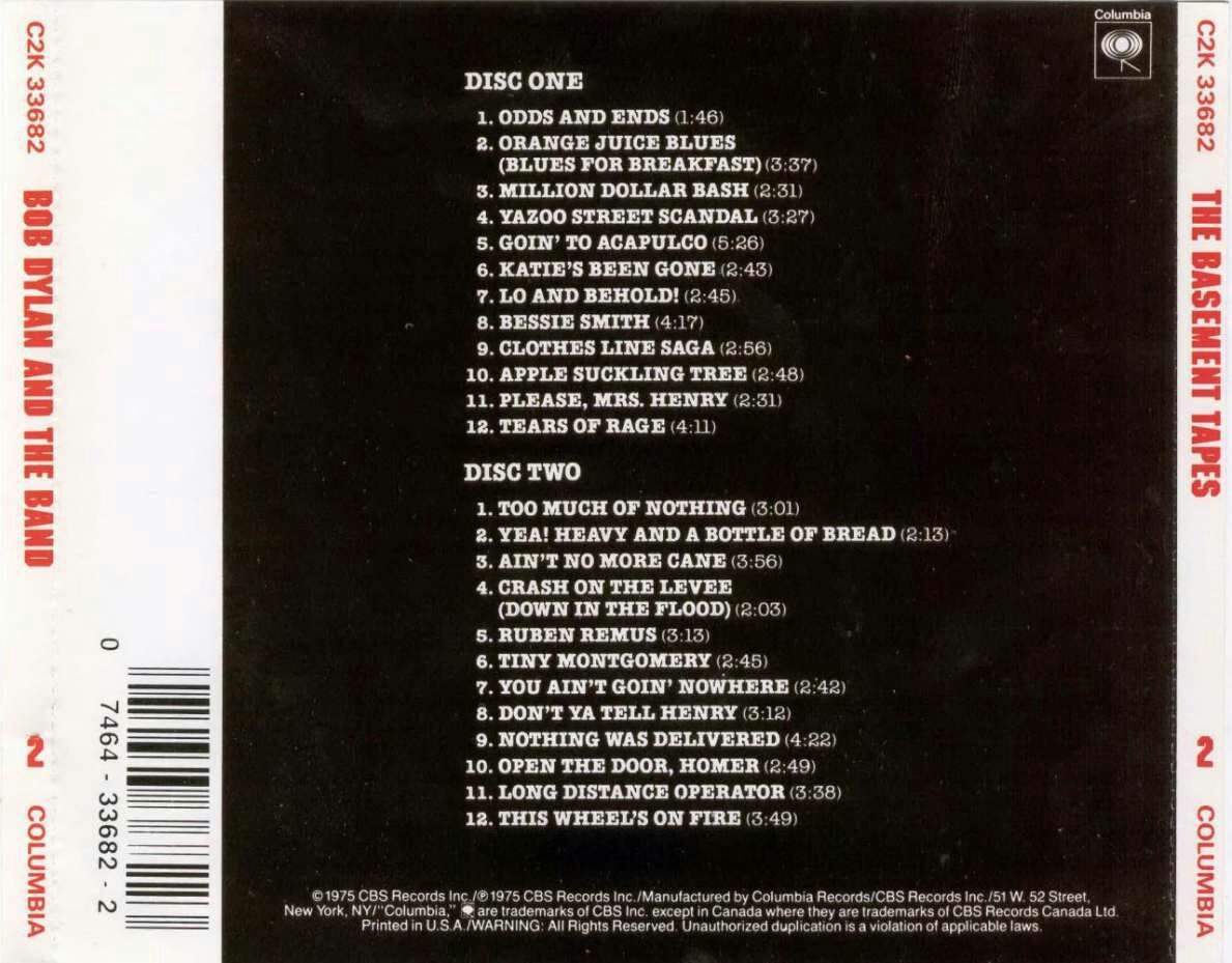 Basement Tapes, The - Dylan, Bob (CD - 7641) music collectible [Barcode 074643368223] - Main Image 2