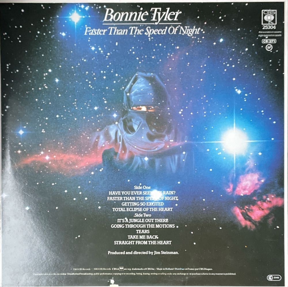 Faster Than The Speed Of Night - Tyler, Bonny (12” - 43) music collectible [Barcode 061213906831] - Main Image 2