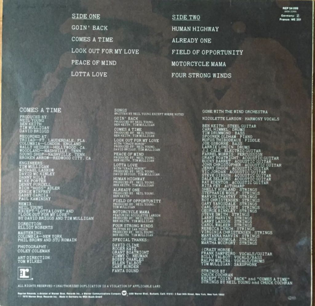 Comes A Time - Young, Neil (12”) music collectible - Main Image 2
