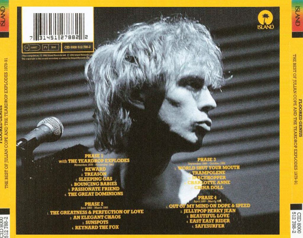 Floored Genius: The Best Of Julian Cope And The Teardrop Explodes 1979-1991 - Julian Cope (CD) music collectible [Barcode 731451278822] - Main Image 2
