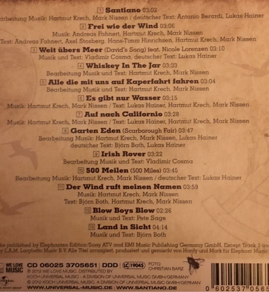 Bis Ans Ende Der Welt - Santiano (CD) music collectible [Barcode 602537056514] - Main Image 2