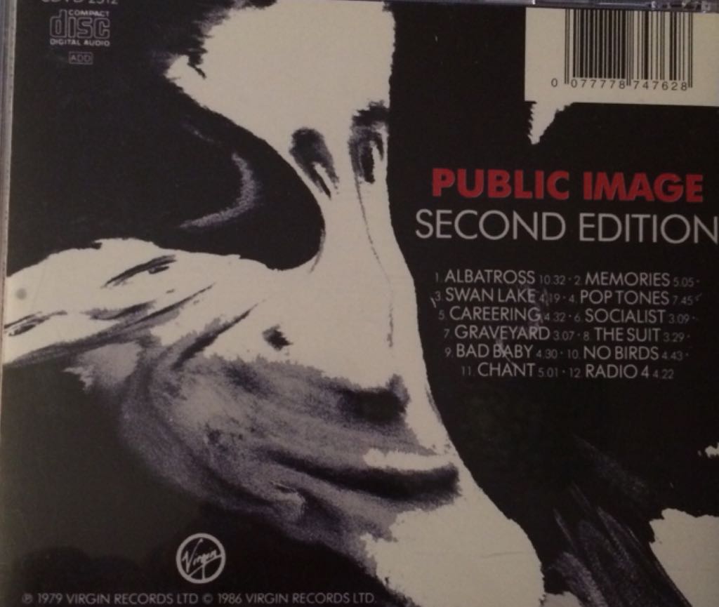 Second Edition - Public Image Ltd (CD) music collectible [Barcode 0077778747628] - Main Image 2