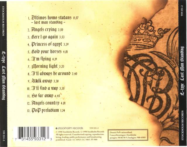 Last Man Standing - E-Type (CD) music collectible - Main Image 2