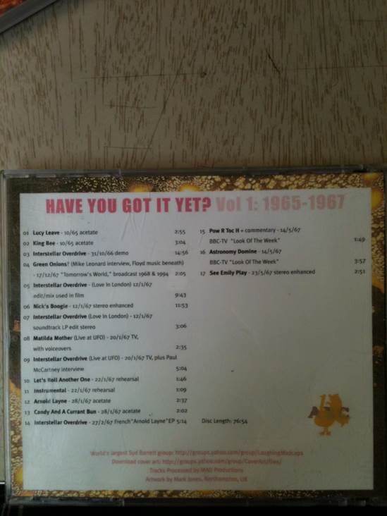 Have You Got It Yet? Vol. 1 - Syd Barrett (CD) music collectible - Main Image 2
