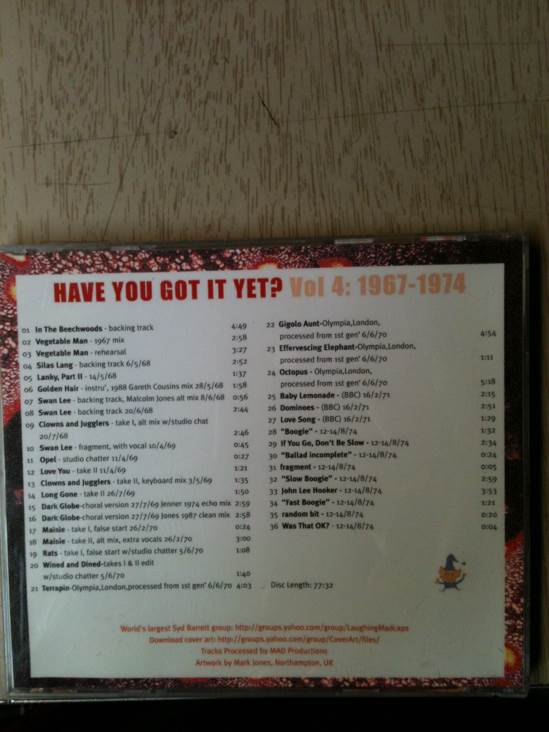 Have You Got It Yet? Vol. 4 - Syd Barrett (CD) music collectible - Main Image 2