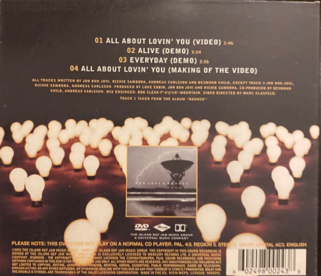 All About Lovin’ You - Bon Jovi (DVD-A) music collectible [Barcode 602498002438] - Main Image 2