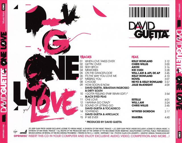 One Love - David Guetta (MP3) music collectible - Main Image 2