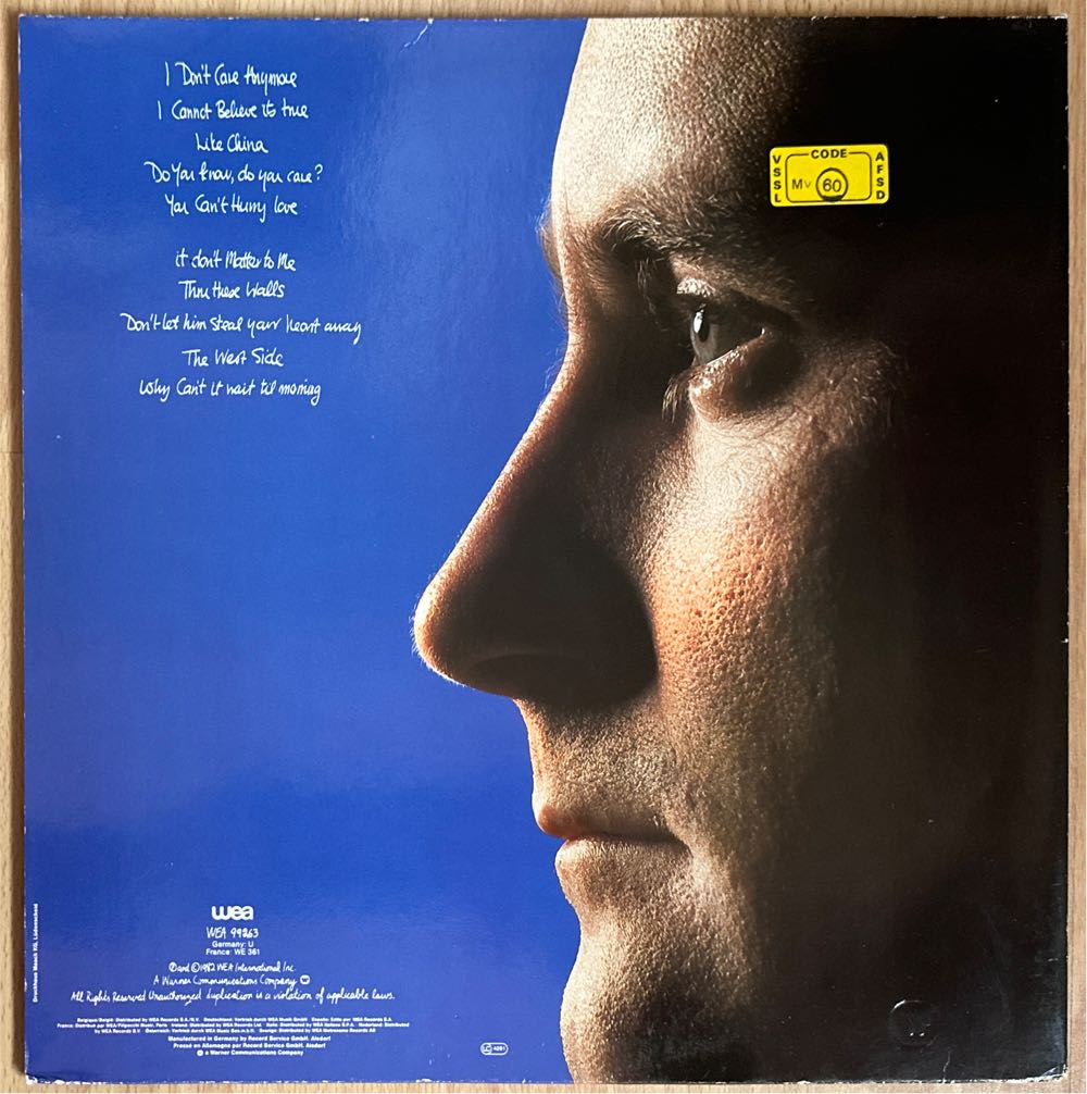 Hello, I Must Be Going! - Collins,Phil (12”) music collectible [Barcode 022925494313] - Main Image 2