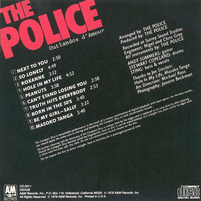 Outlandos d’Amour - Police, The (12”) music collectible - Main Image 2