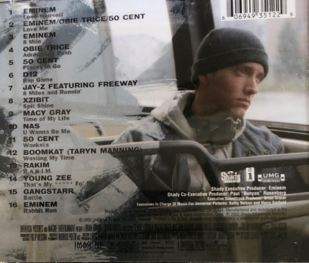 8 Mile: Music from and Inspired by the Motion Picture - Various Movie Soundtracks (CD - 6810) music collectible [Barcode 606949351229] - Main Image 2