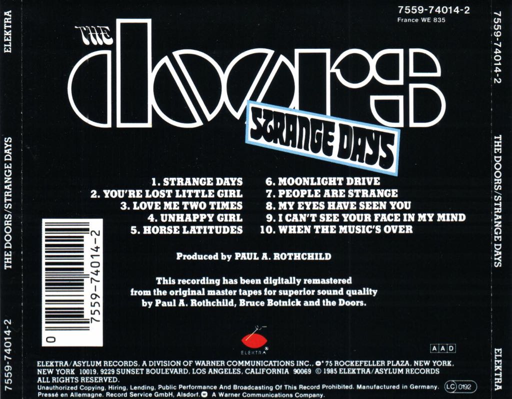 Strange Days - Doors , The music collectible - Main Image 2