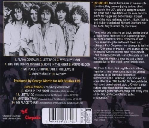 No Place To Run - UFO (CD) music collectible [Barcode 075585123918] - Main Image 2