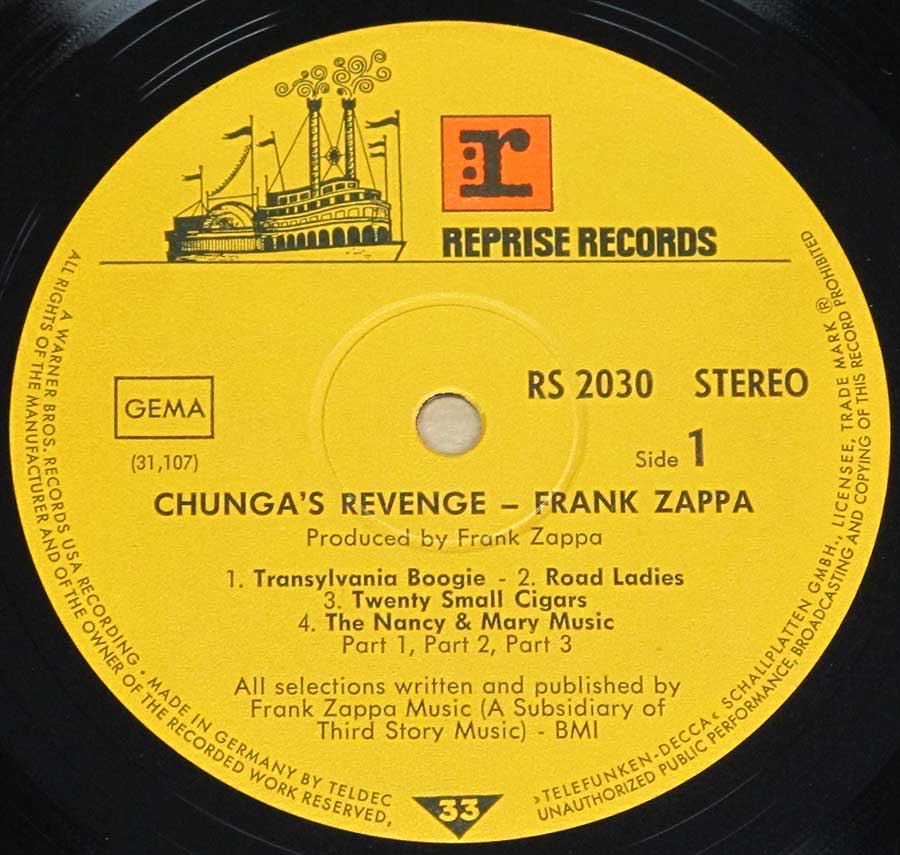 Chunga’s Revenge - Zappa, Frank (12”) music collectible - Main Image 2