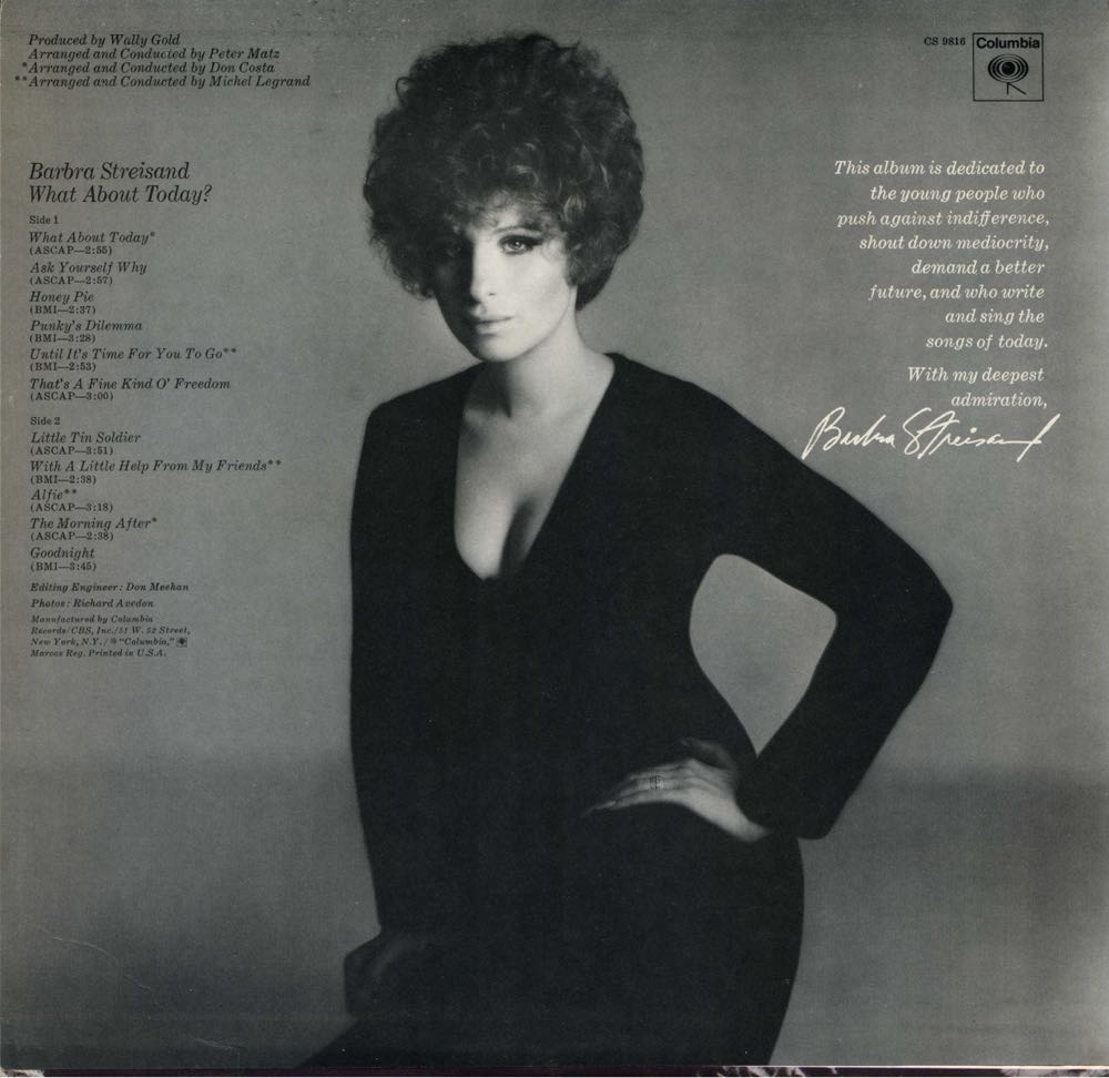 What About Today?  - Streisand, Barbra (12”) music collectible [Barcode 074644701425] - Main Image 2