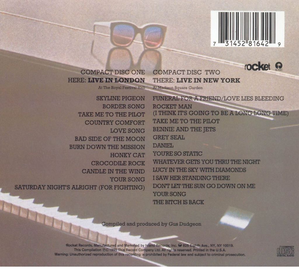 Here And There 2CD - Elton John (CD - 135:42) music collectible [Barcode 731452816429] - Main Image 2