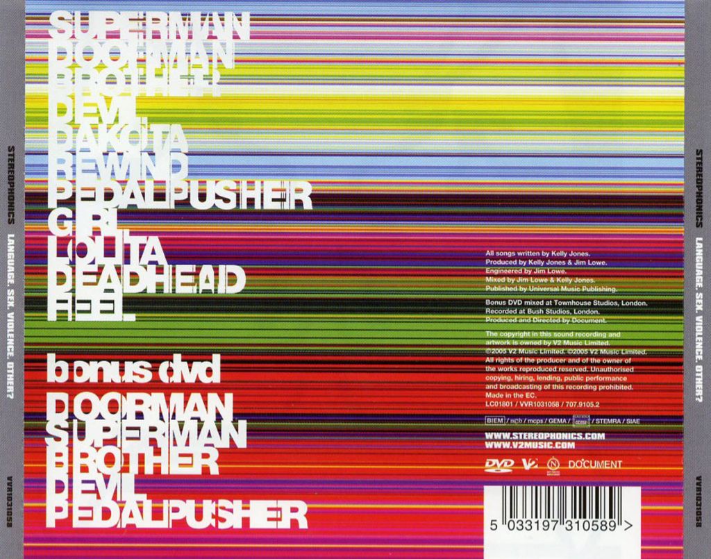 Language, Sex, Violence, Other? - Stereophonics (CD) music collectible [Barcode 610535298225] - Main Image 2