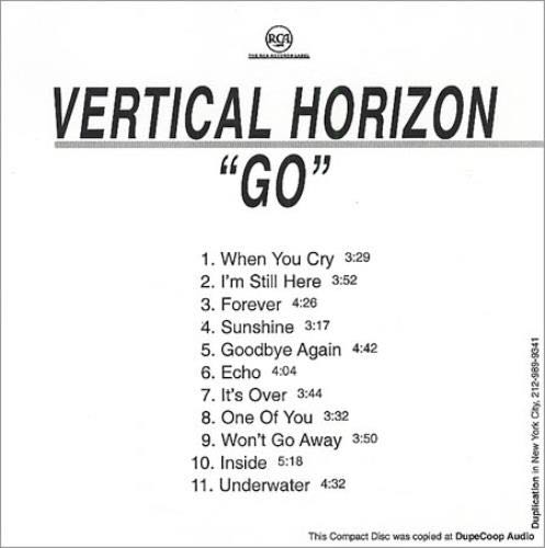 Go - Vertical Horizon (CD - 49) music collectible [Barcode 614992004429] - Main Image 2
