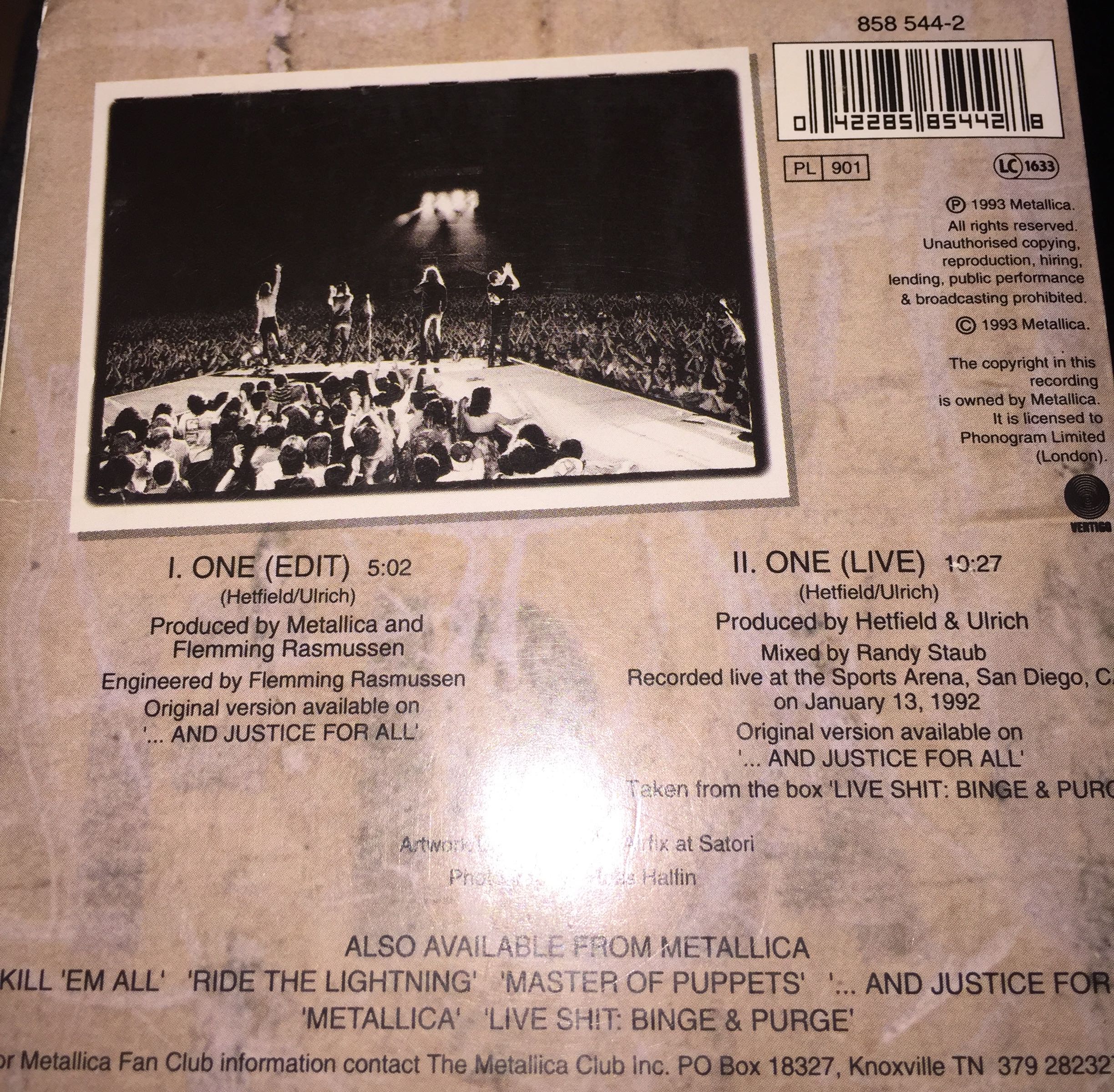 One - Metallica (CD) music collectible [Barcode 042285854428] - Main Image 2