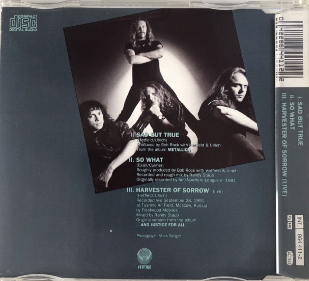 Sad But True - Metallica (CD) music collectible [Barcode 042286441122] - Main Image 2