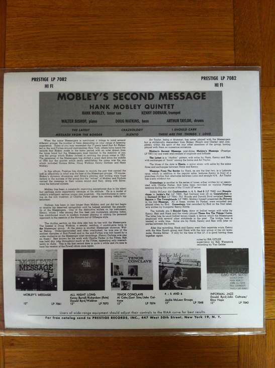 Mobleys 2nd Message - Mobley Hank (12”) music collectible - Main Image 2