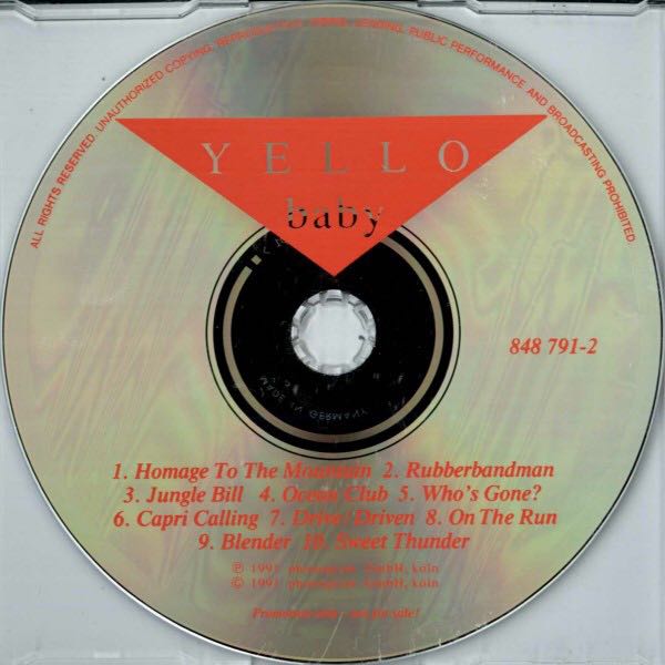 Baby - Yello (CD - 39) music collectible [Barcode 042284879125] - Main Image 4