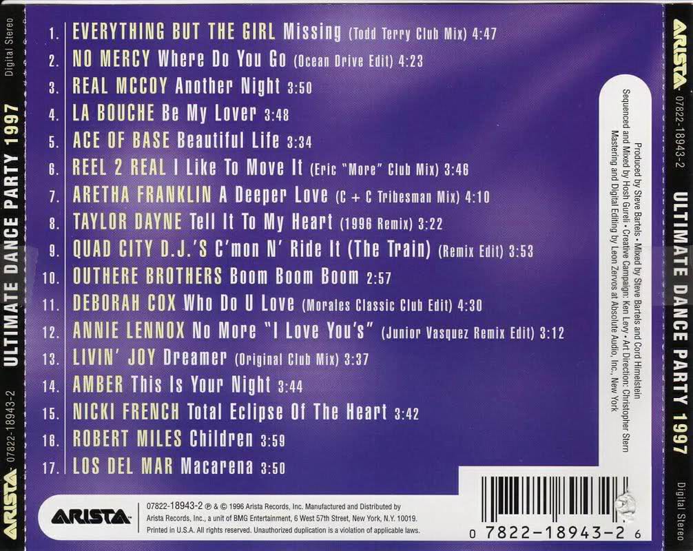 Ultimate Dance Party 1997 - Various Artists (CD - 65) music collectible [Barcode 078221894326] - Main Image 2