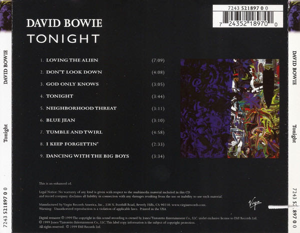 Tonight - David Bowie (CD) music collectible - Main Image 2
