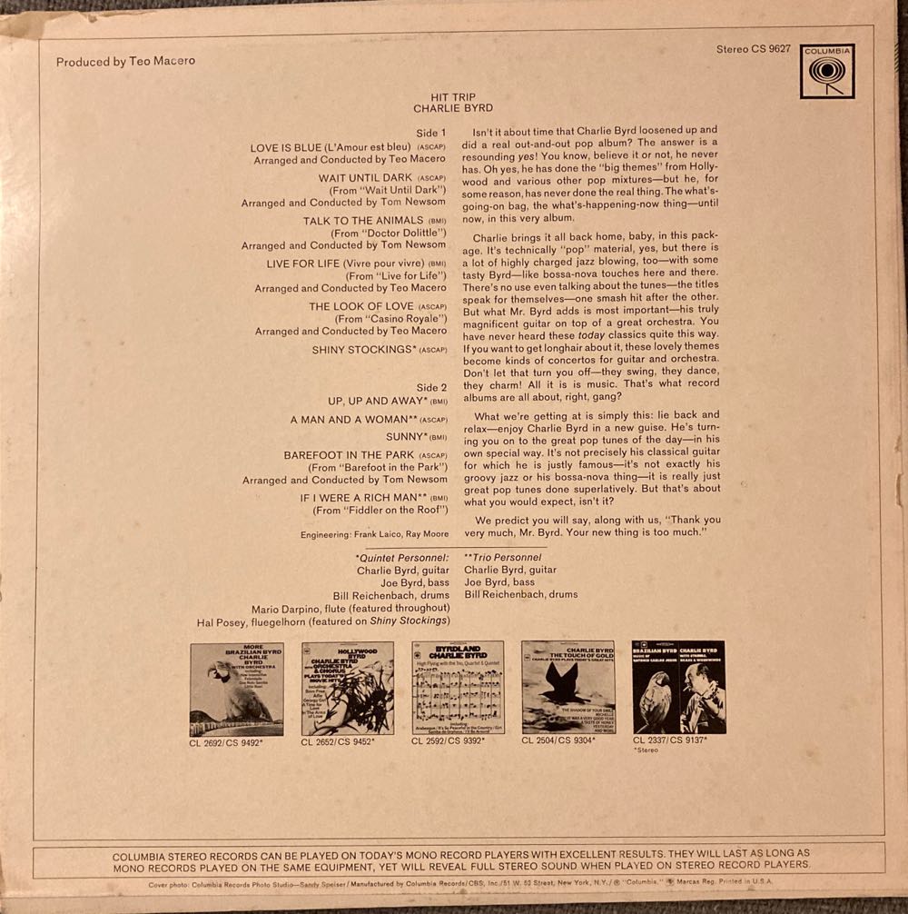 Hit Trip - Byrd, Charlie (12”) music collectible - Main Image 2