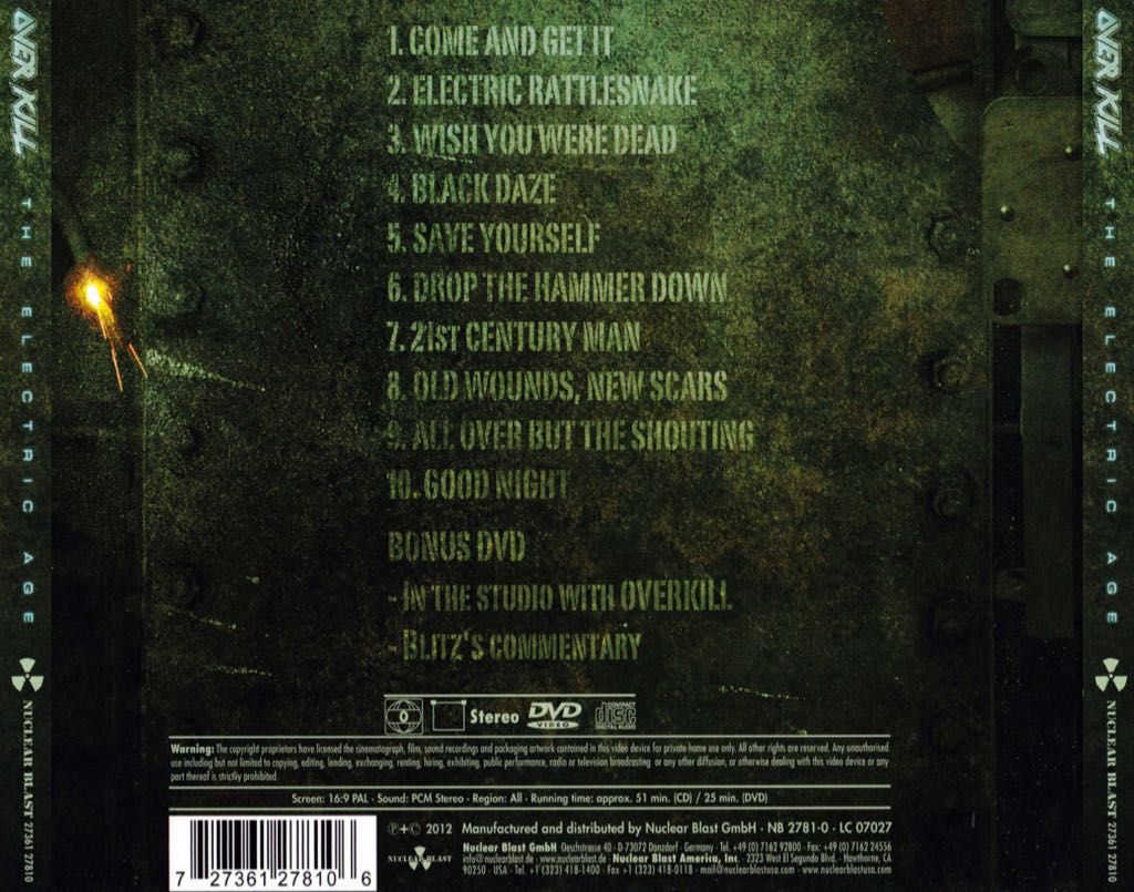 The Electric Age - Overkill (CD - 72) music collectible [Barcode 727361308926] - Main Image 2
