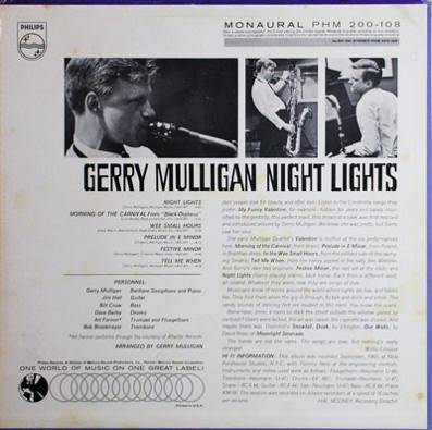 Night Lights - Gerry Mulligan music collectible - Main Image 2