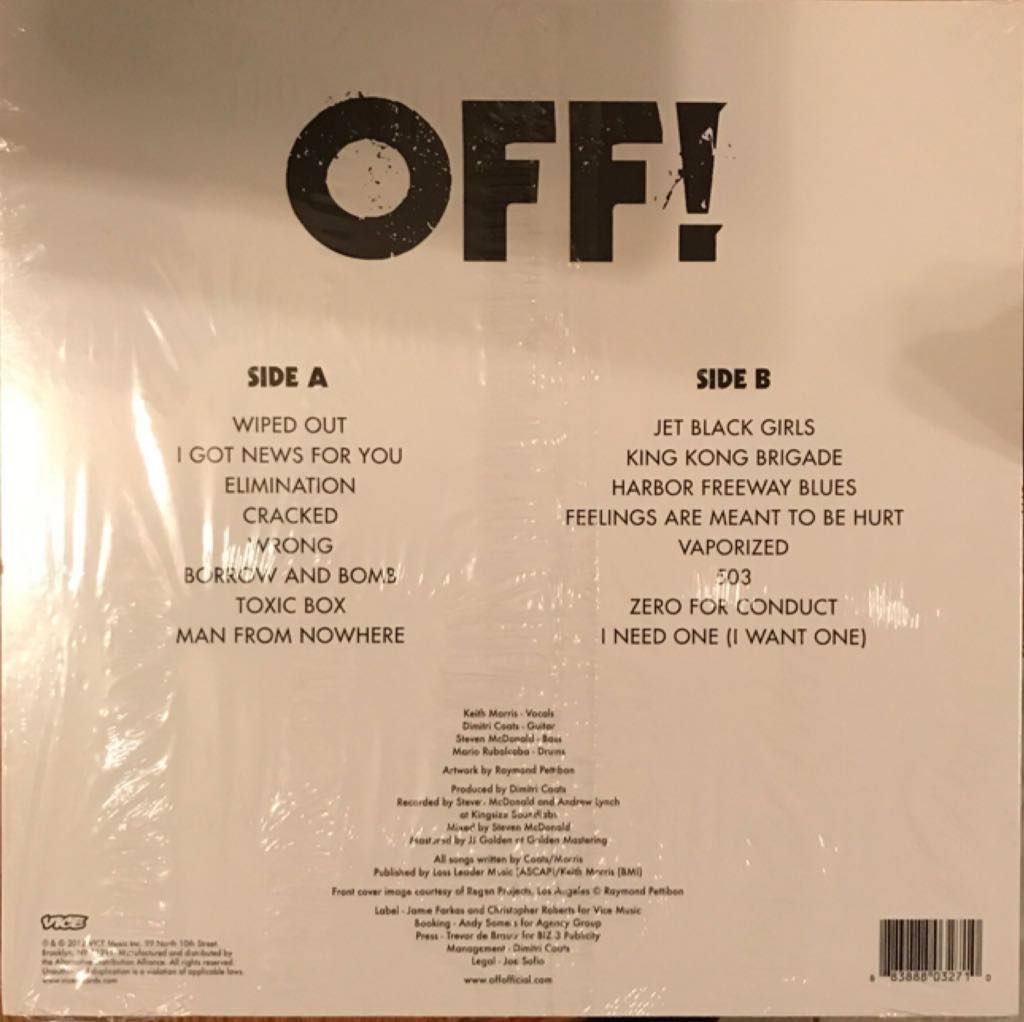 OFF! - Off! (12” - 16) music collectible [Barcode 883888032710] - Main Image 2