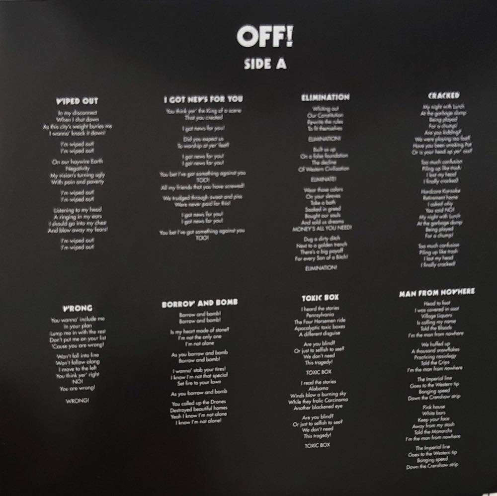 OFF! - Off! (12” - 16) music collectible [Barcode 883888032710] - Main Image 4