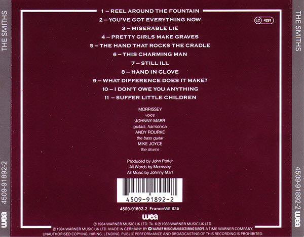 The Smiths - The Smiths (CD - 46) music collectible [Barcode 745099189228] - Main Image 2