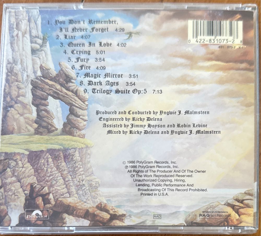 Trilogy - Yngwie J. Malmsteen’s Rising Force (CD - 40) music collectible [Barcode 042283107328] - Main Image 3