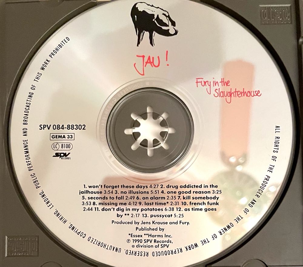 Jau - Fury in the Slaughterhouse (CD - 51) music collectible [Barcode 4001617883020] - Main Image 3