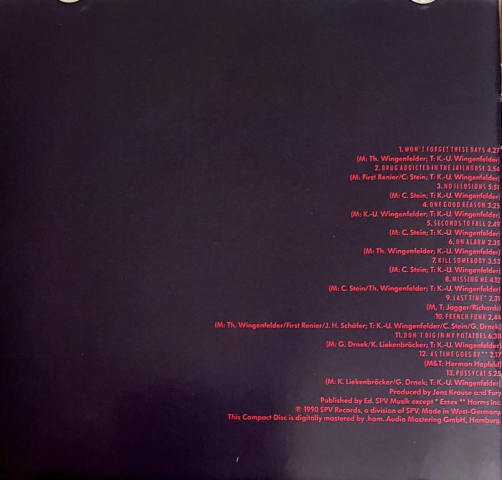 Jau - Fury in the Slaughterhouse (CD - 51) music collectible [Barcode 4001617883020] - Main Image 4