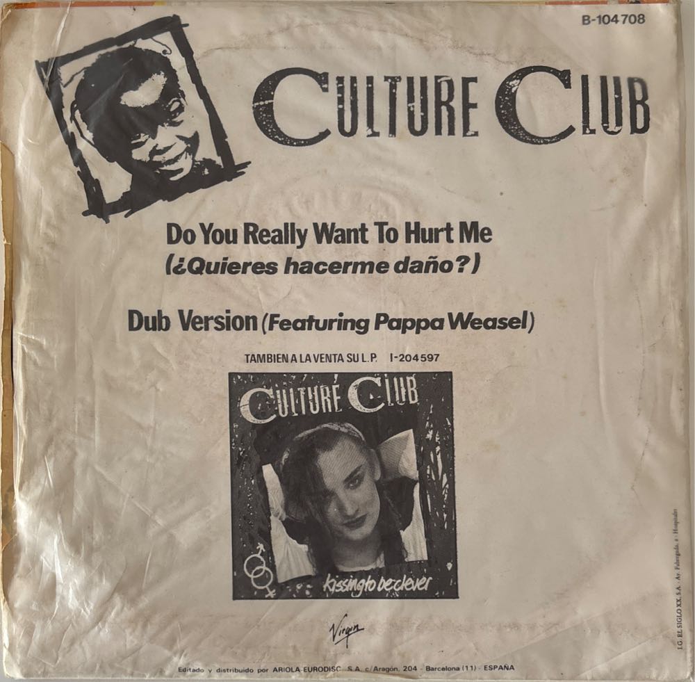 Do You Really Want To Hurt Me - Culture Club (7”) music collectible - Main Image 2