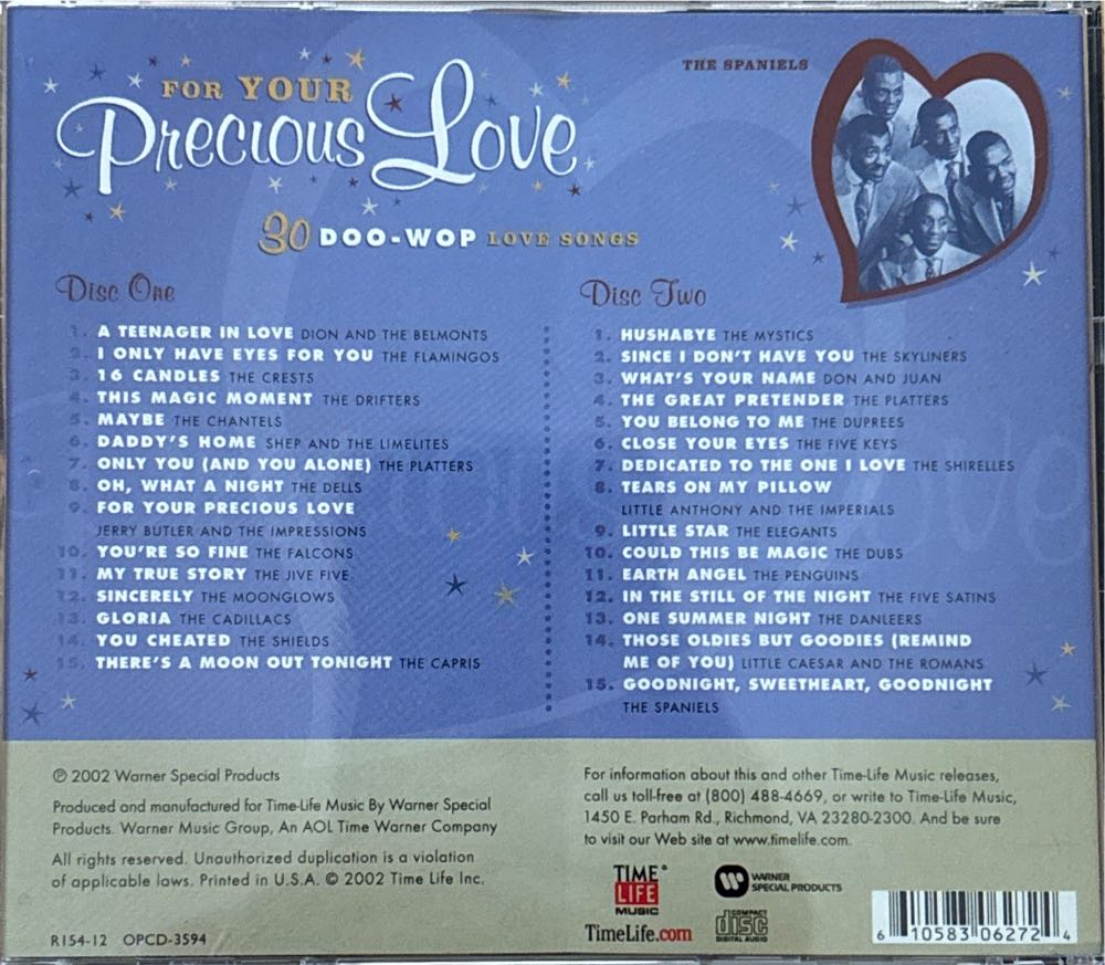 For Your Precious Love: 30 Doo-Wop Love Songs - Various Artists (CD) music collectible [Barcode 610583062724] - Main Image 2