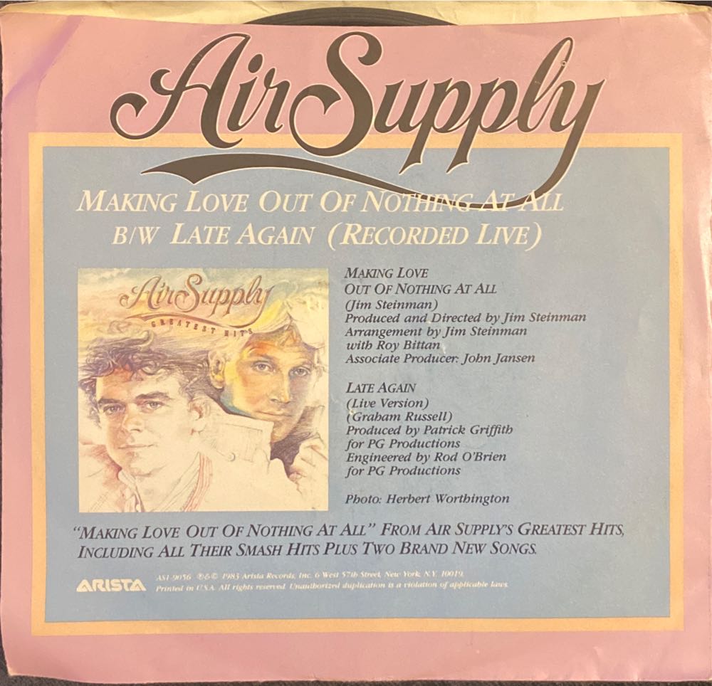Making Love… The Very Best Of Air Supply - Air Supply (CD - 47) music collectible - Main Image 2