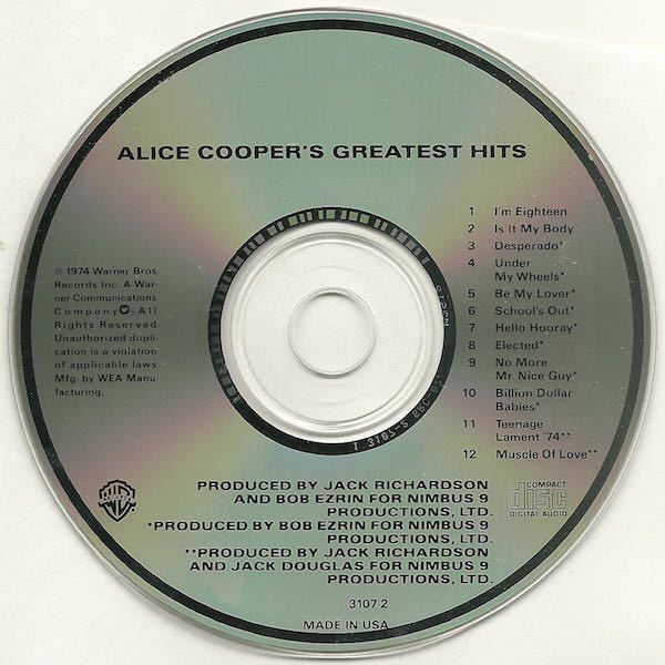 Greatest Hits - Cooper Alice (CD - 42) music collectible [Barcode 075992733021] - Main Image 4