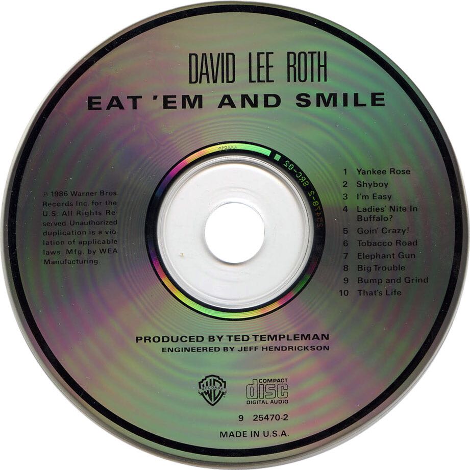 Eat Em And Smile - David Lee Roth (CD) music collectible [Barcode 075992547024] - Main Image 3