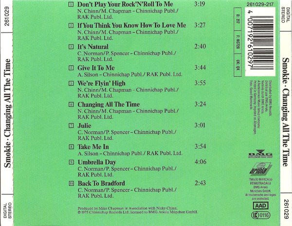 Changing All The Time - Smokie (CD - 34) music collectible [Barcode 4007192610297] - Main Image 2