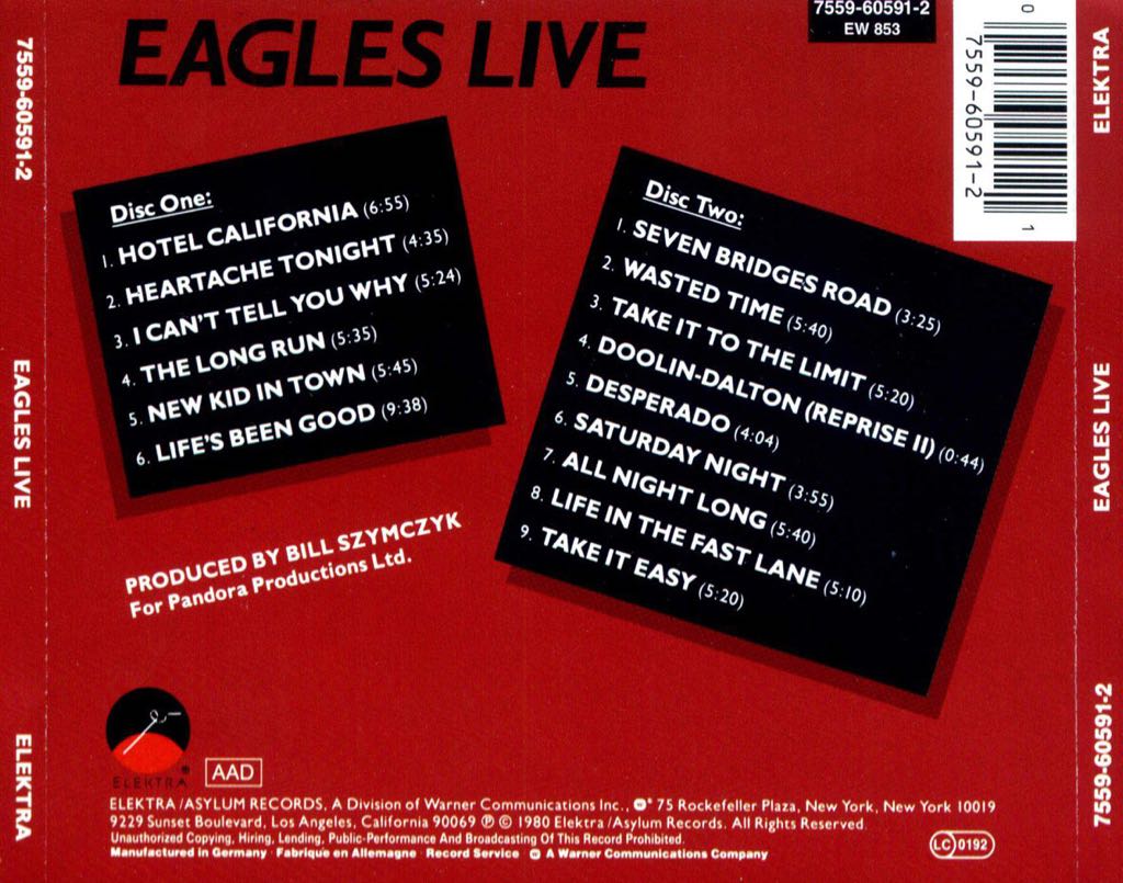 Eagles Live - Eagles (CD) music collectible [Barcode 9325583008757] - Main Image 2