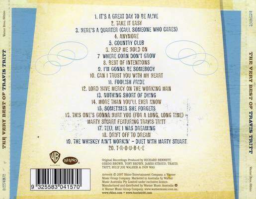 The VERY BEST OF - Tritt, Travis (CD - 74) music collectible [Barcode 081227481728] - Main Image 2