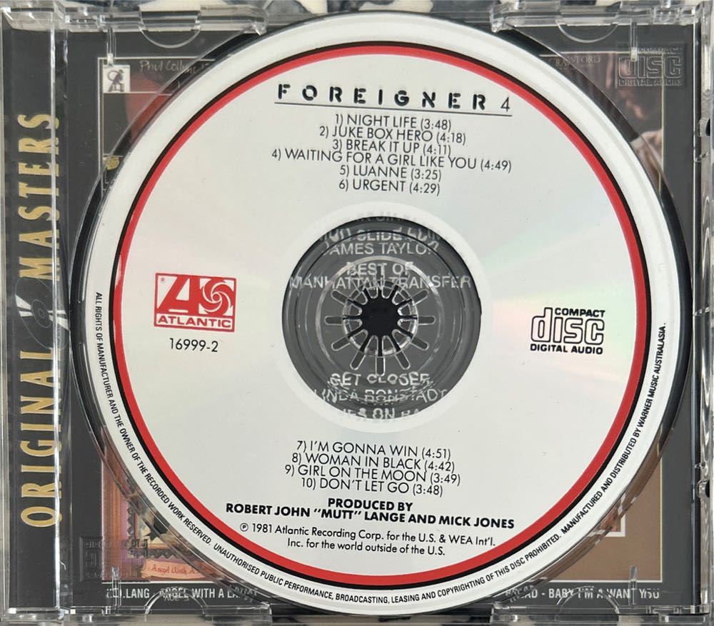 4 - Foreigner (CD - 42) music collectible [Barcode 075678148620] - Main Image 3