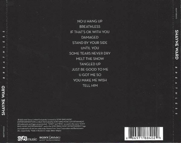 Breathless - Shayne Ward (CD - 50) music collectible [Barcode 886971884029] - Main Image 2