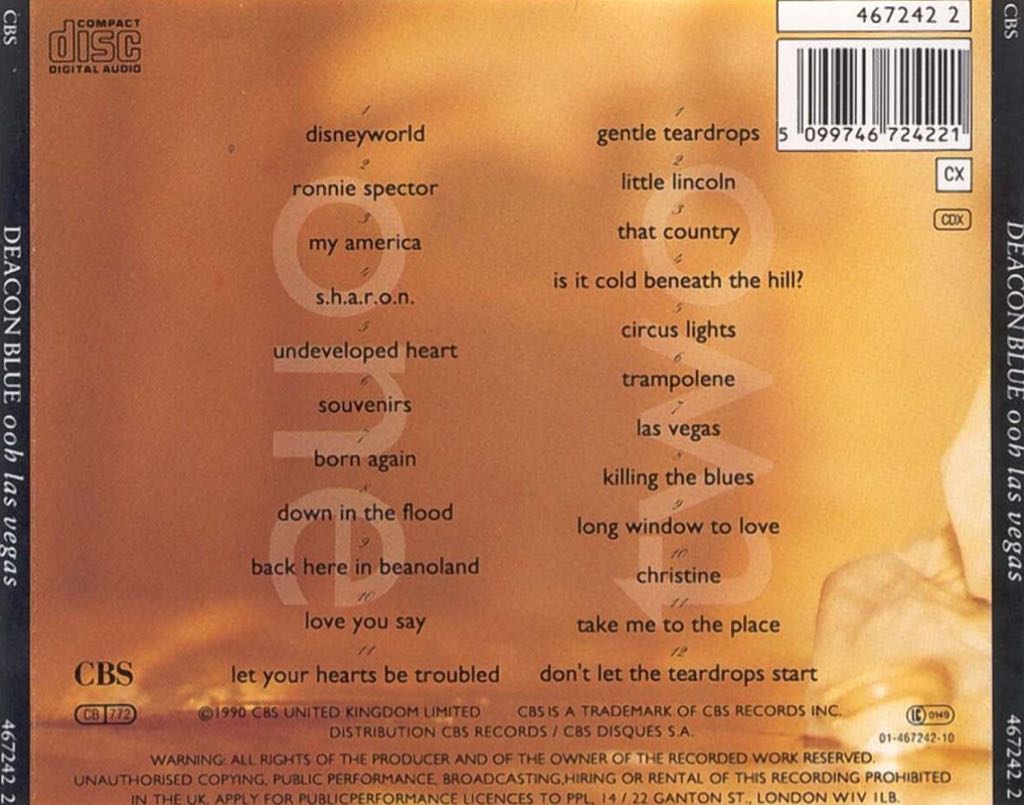 Ooh Las Vegas - Deacon Blue (Cassette) music collectible - Main Image 2